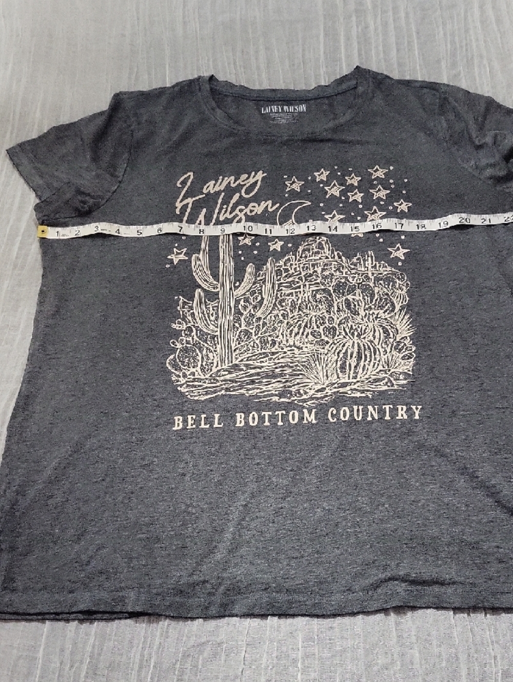 Lainey Wilson Women's Short Sleeve Tee - Charcoal with White Desert Graphic - Picture 5 of 12